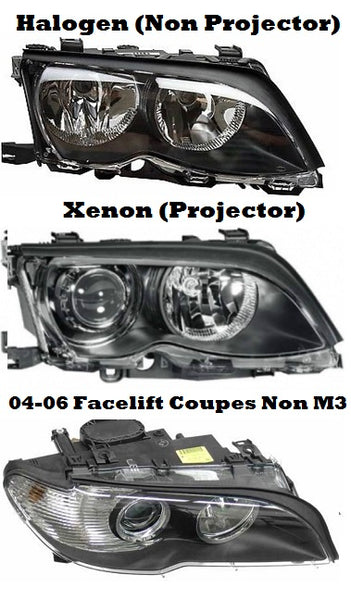 Angel eyes head lamps halogen BMW E46